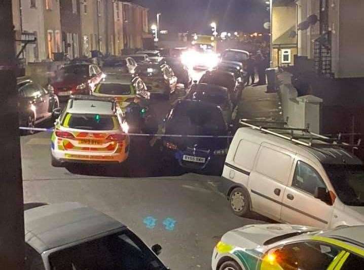 Police and ambulance in Hamerton Road, Northfleet