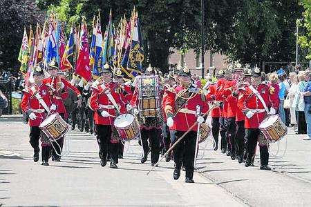 On parade for the UK's first National Armed Forces Day at Chatham's Historic Dockyard