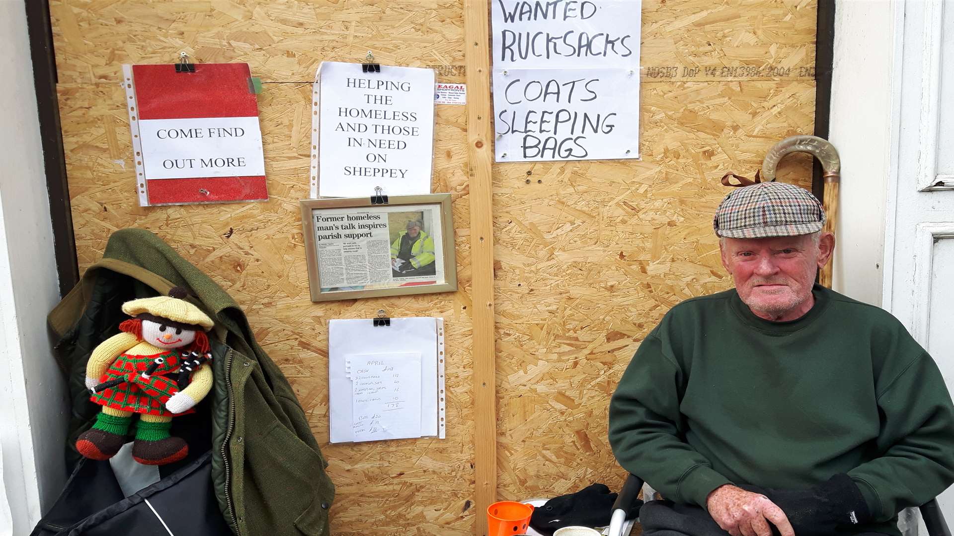 Malcolm Staines, who collects for the homeless, has been told he faces imminent arrest.