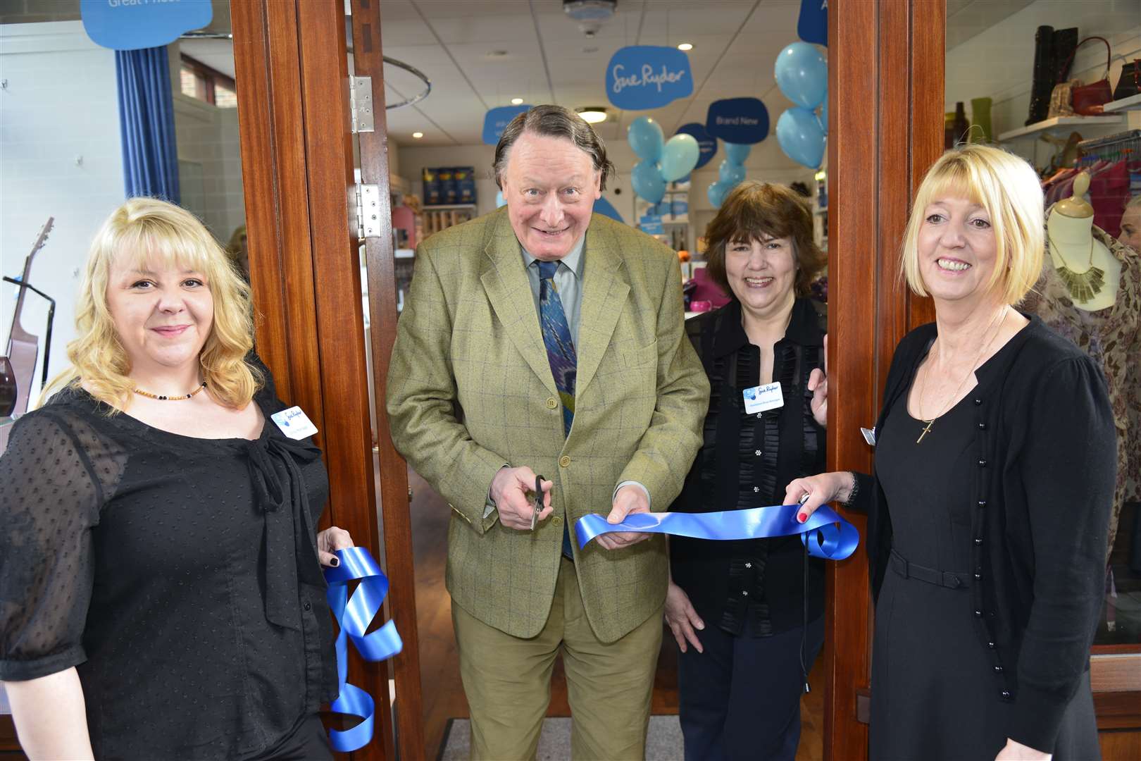 Sir John opening the Sue Ryder charity shop in Kings Hill