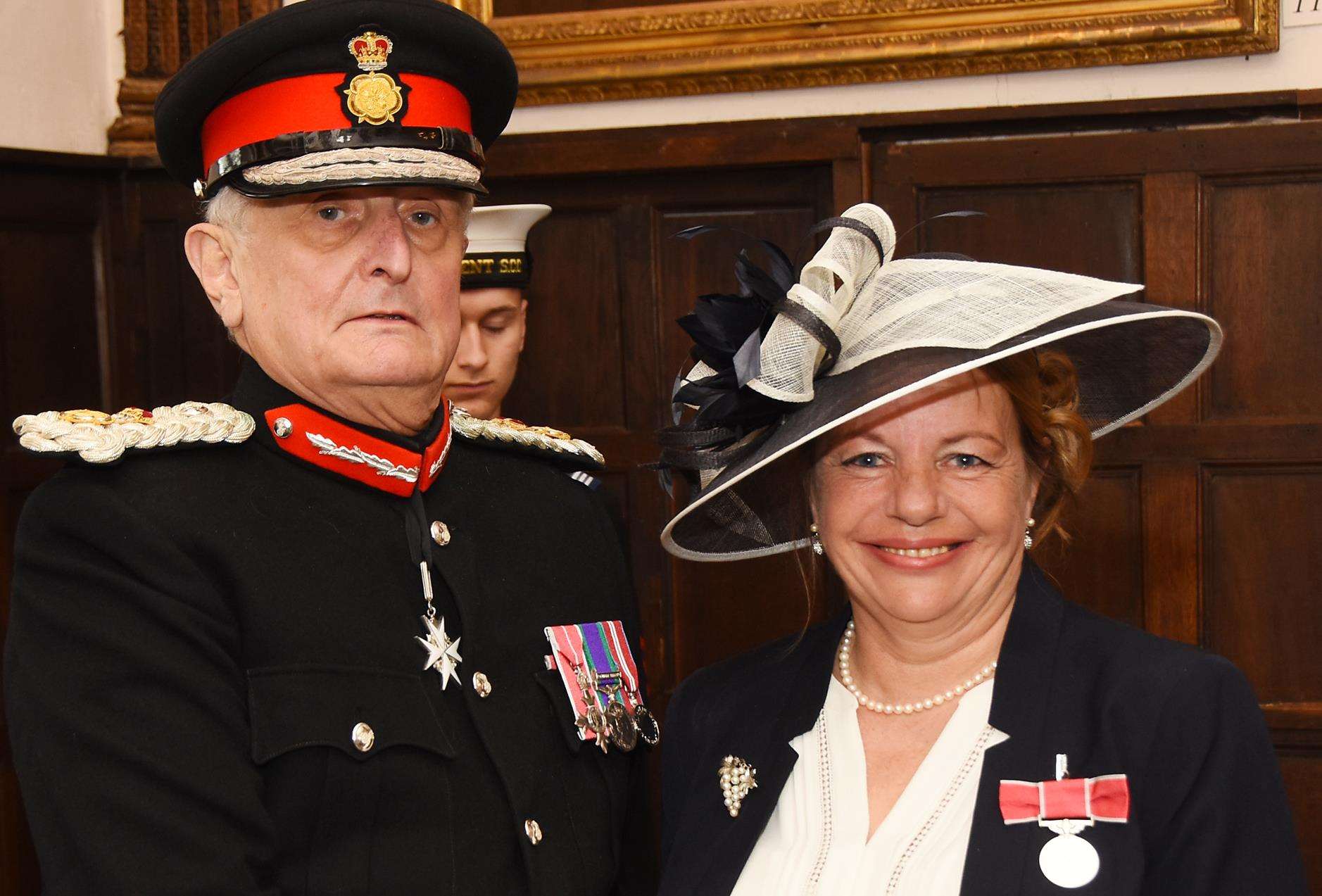 Anne Forbes was presented with the BEM by the Lord Lieutenant Viscount De L’Isle MBE