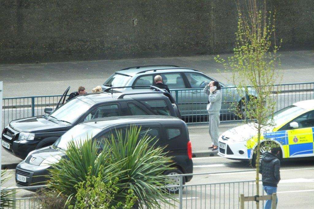 Bennett being arrested in Pier Road, Gillingham.