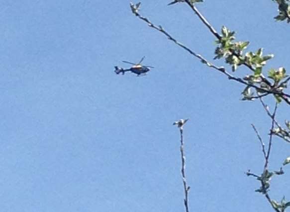 Police helicopter spotted above Tonbridge. Picture: @Cuppa_Teana