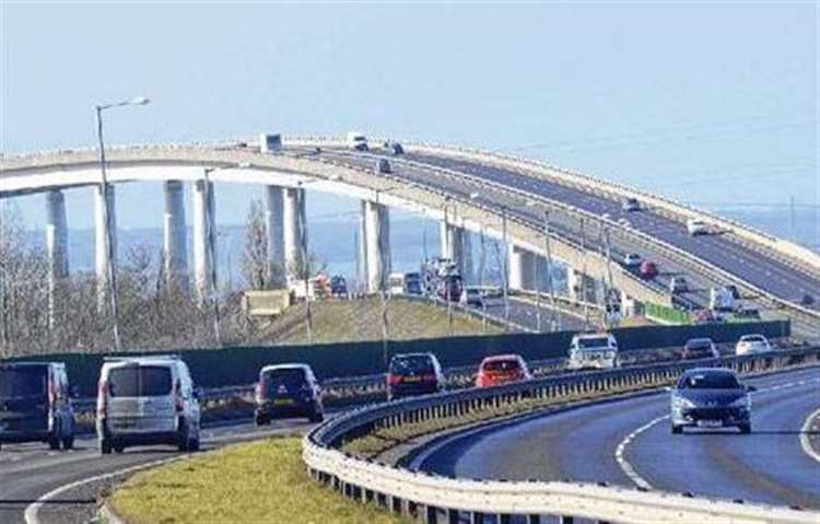 The A249 Sheppey Crossing. Stock Picture
