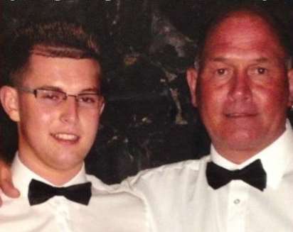 Arron Blythe with his late father Dick.