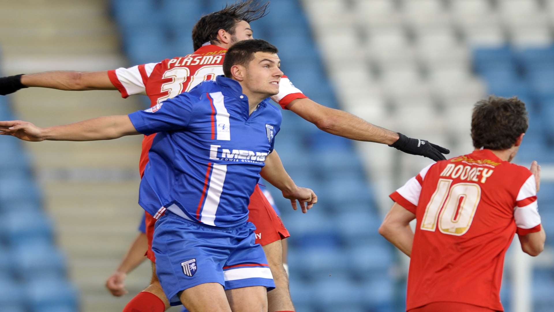 John Egan keeps Leyton Orient at bay during Saturday's win at Priestfield Picture: Barry Goodwin