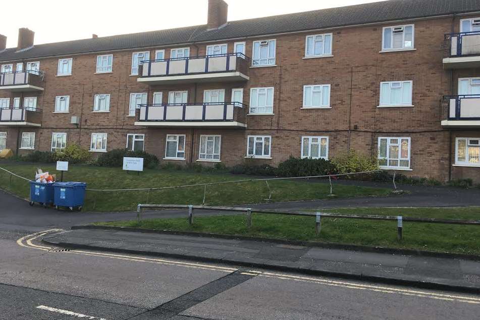 Police remained at the flats this morning