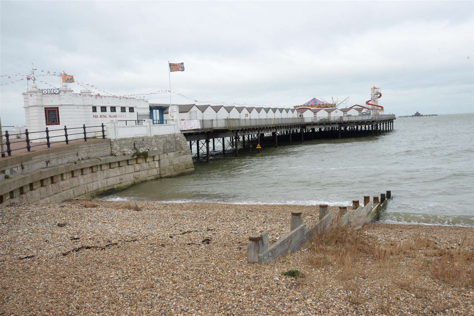Herne Bay pier with the detached landing stage in the distance. Picture: Chris Davey