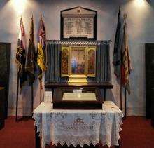 The Minster in Sheppey Royal British Legion's standard in Minster Abbey