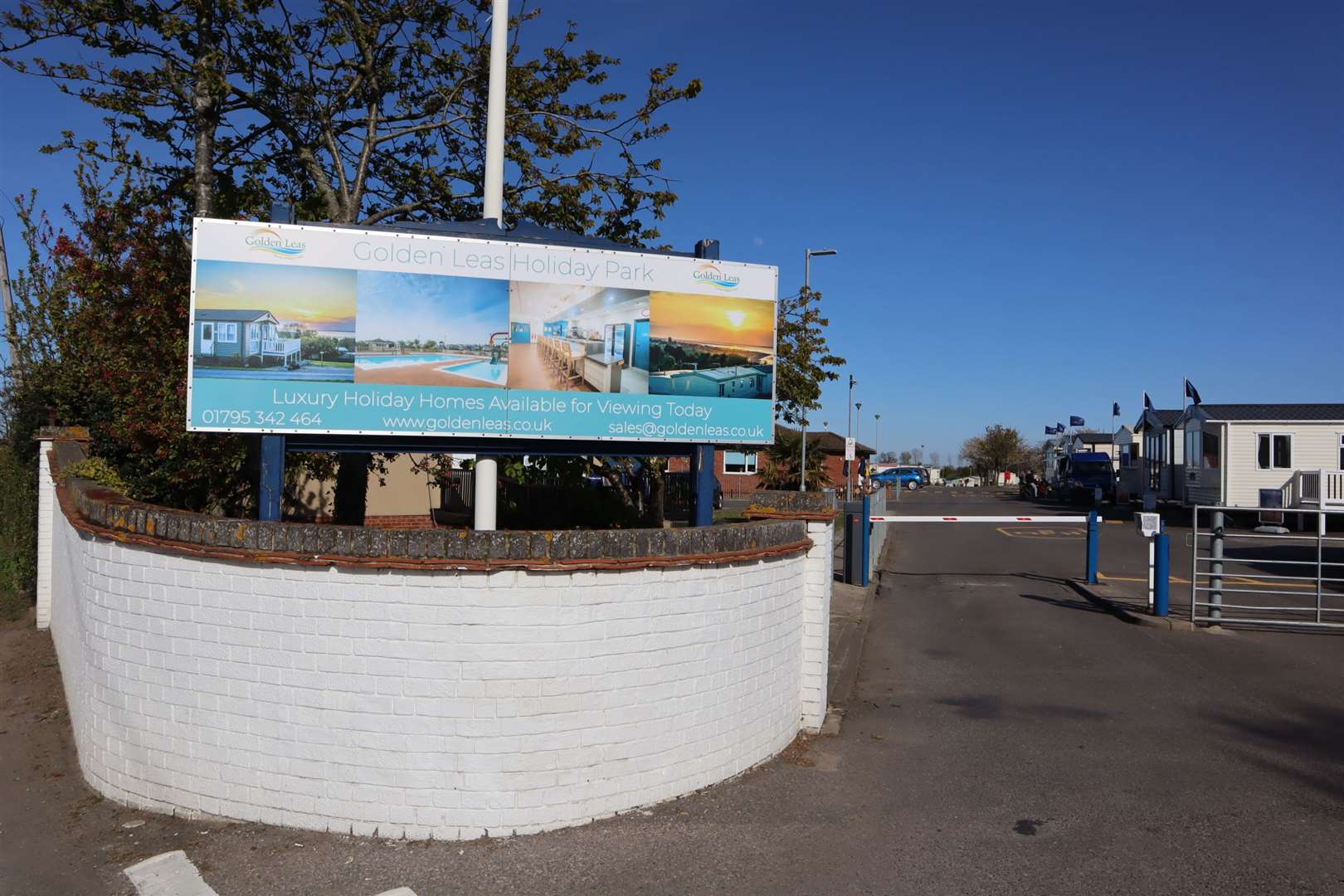 Existing entrance to Golden Leas holiday park, Minster, Sheppey