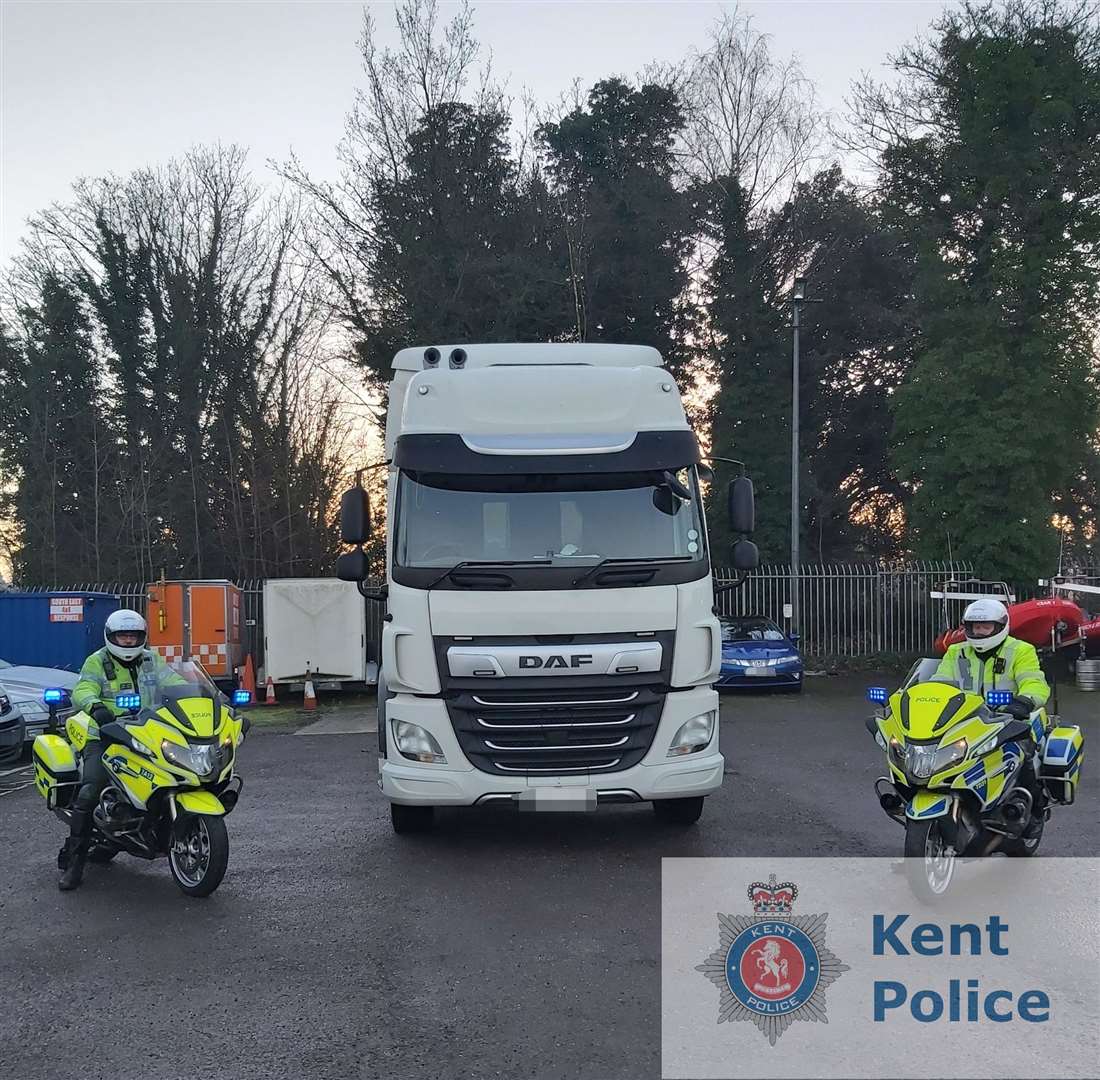 Officers patrolled the M20, M2, A2 and M25 in police cars, motorbikes and an unmarked Large Goods Vehicle. Picture: Kent Police