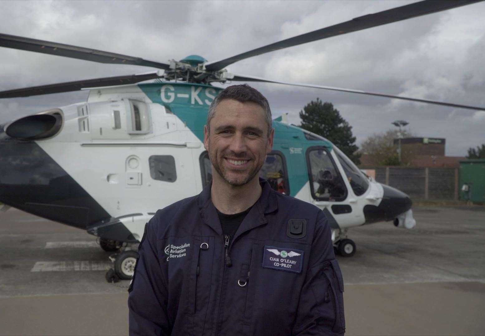 Co-pilot Cian O'Leary is responsible for making sure the helicopter gets to the patient quickly