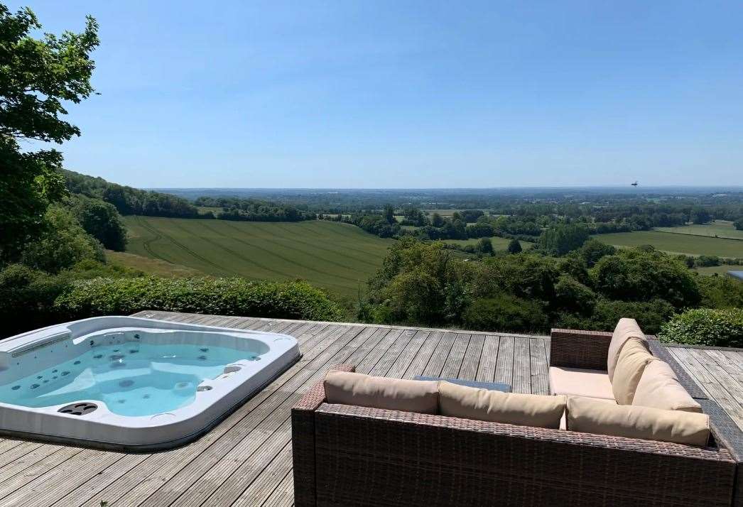 The hot tub at the £1.6m house on Charing Hill