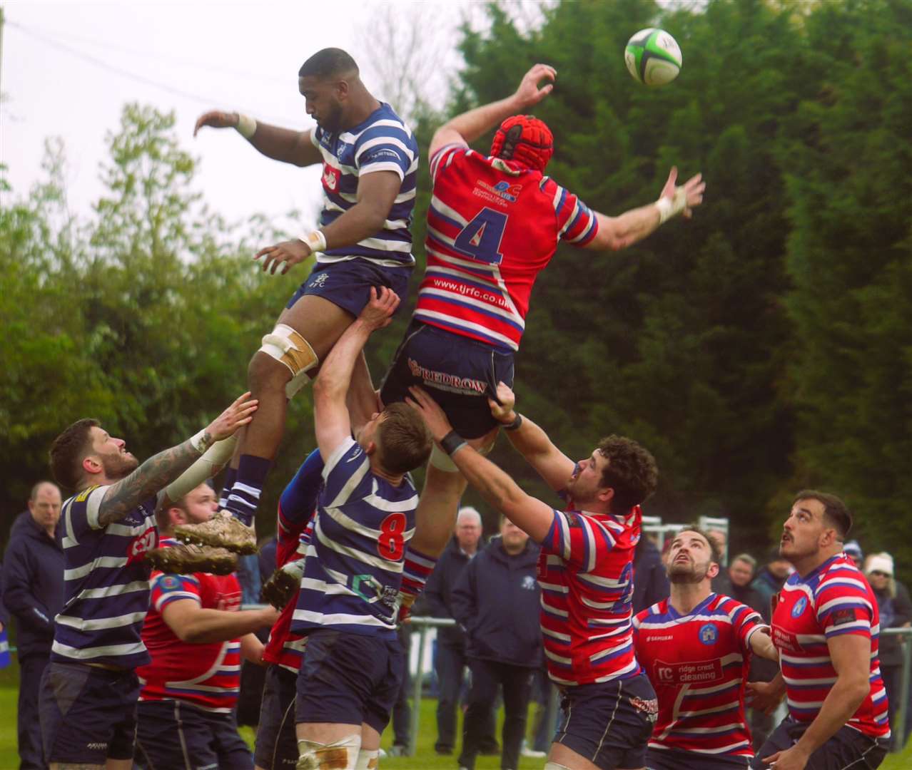 Ryan Munnelly wins lineout ball for Tonbridge Juddians on Saturday. Picture: Adam Hookway