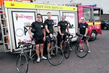 Firefighters on their gruelling charity fun day