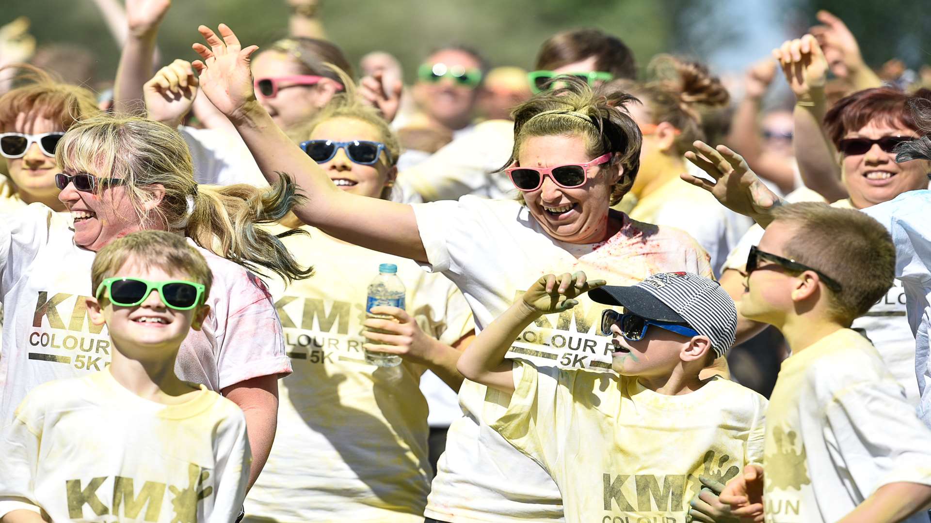 All smiles at the 2015 KM Colour Run. The 2016 event takes place on Sunday, June 12 at Betteshanger Park, near Deal.