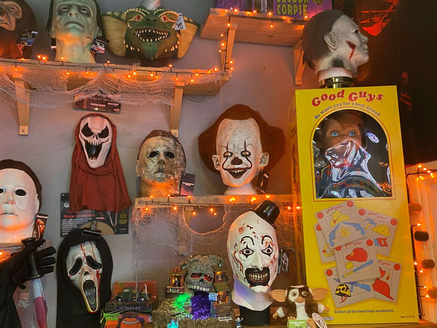 A lot of the masks are from popular American horror films, including Scream, Halloween, It and Terrifier