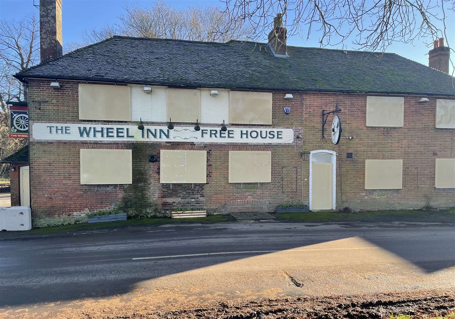 The pub was boarded up last week