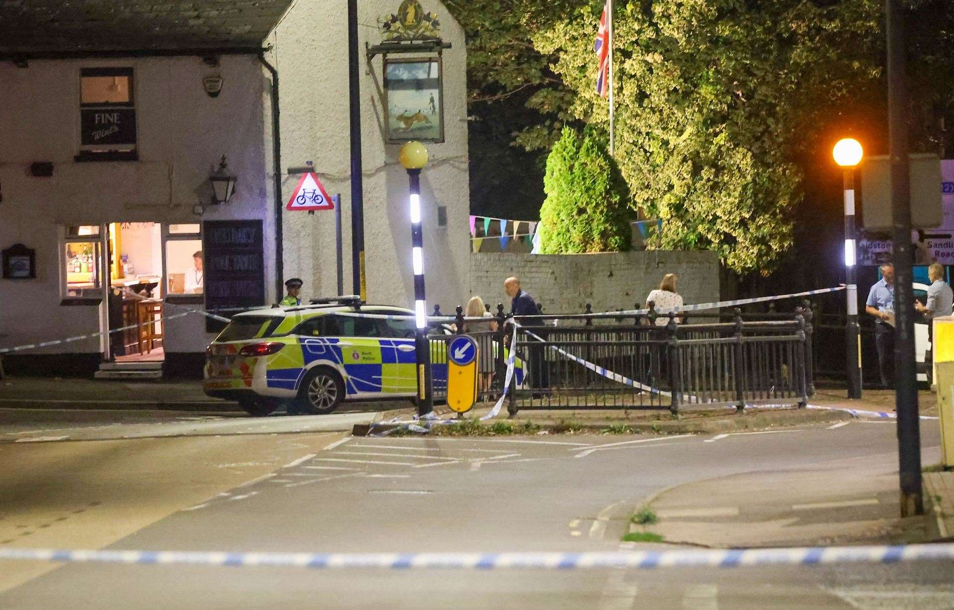 A police cordon was put in place in Lower Boxley Road, Maidstone, on Monday