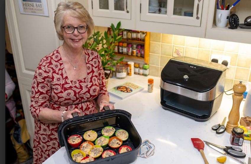 Beverley Jarvis – cooking Christmas dinner in the most modern way. Picture: SWNS