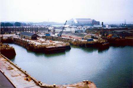 Great basin and dry docks at Sheerness port.