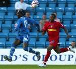 Efe Sodje clears his lines. Picture: PETER STILL