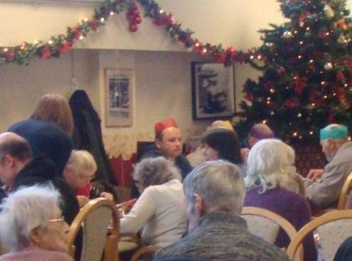 Diners enjoying their Christmas dinner hosted by St Augustine's Church, Tunbridge Wells
