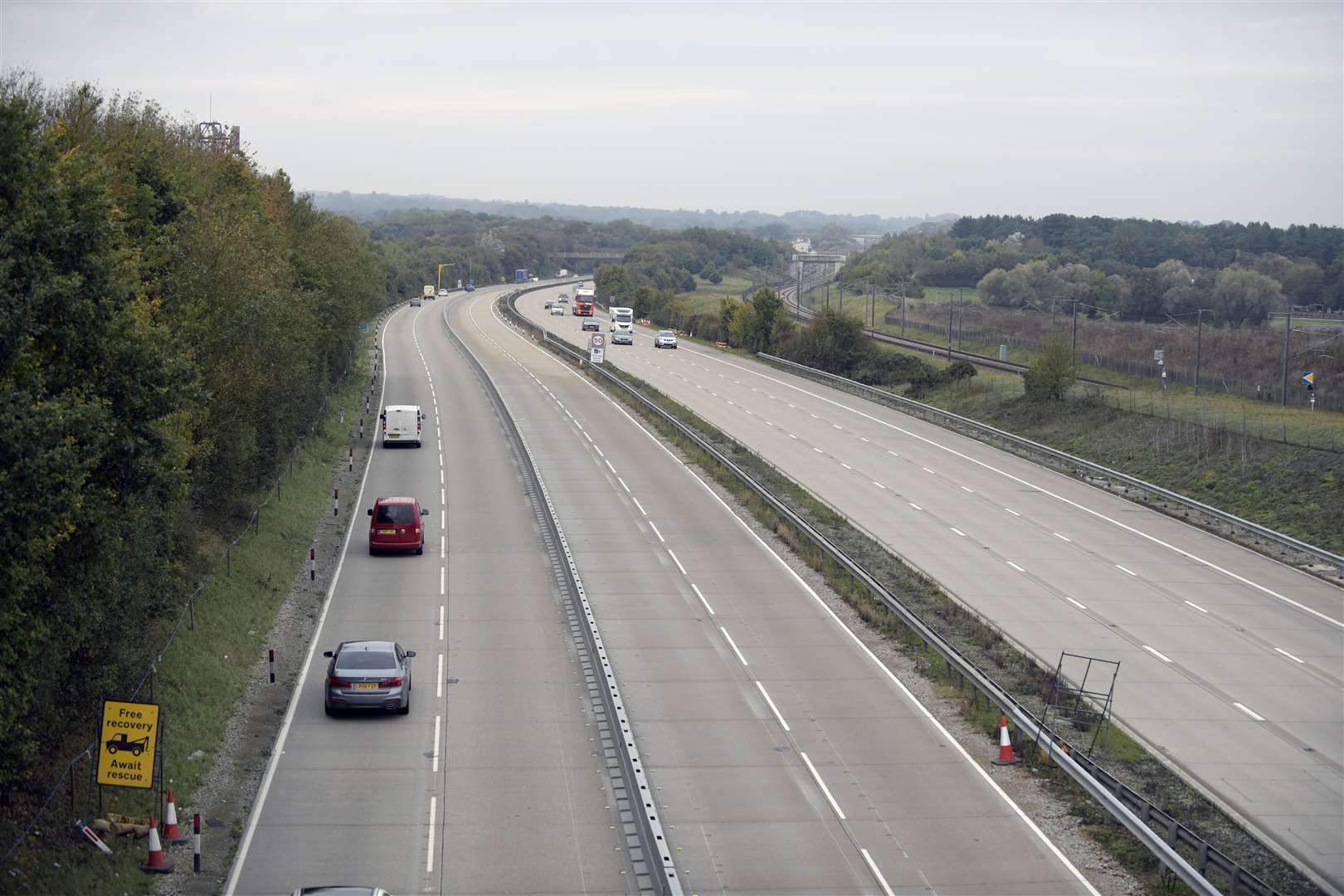 The crash took place on the M20 between junction 8 and junction 9. Stock image