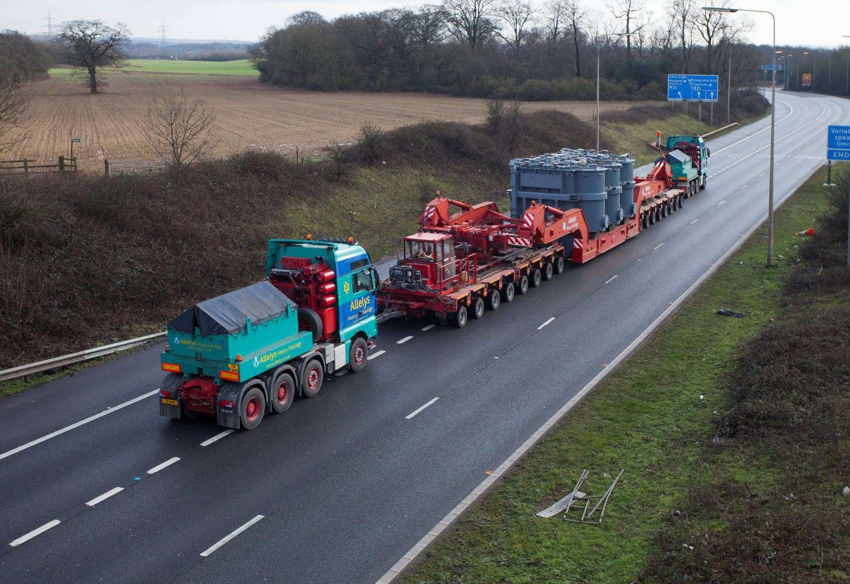An abnormal load will be traveling from Dover to Sellindge. Picture: National Highways