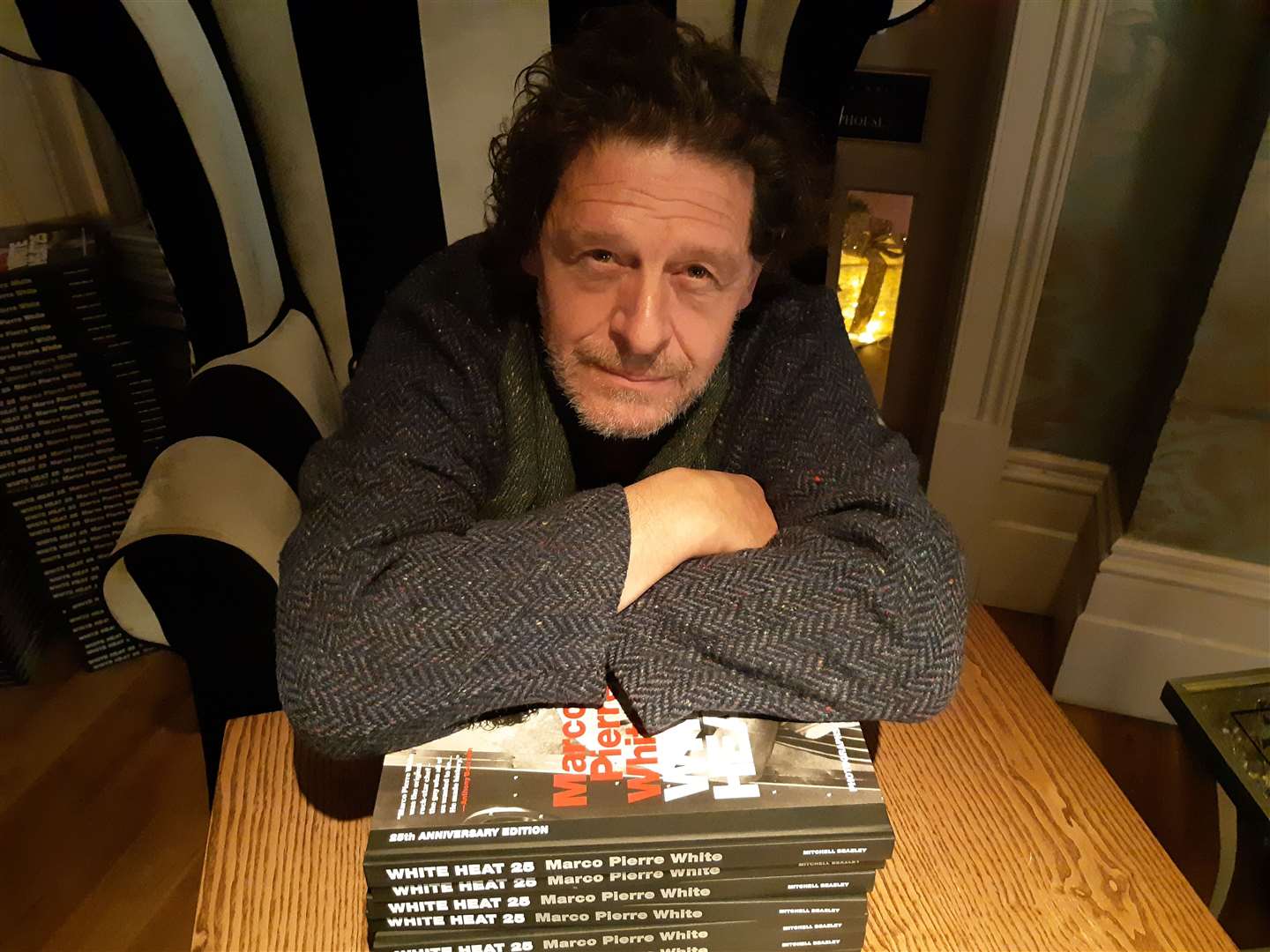 Marco Pierre White at Dover Best Western with his book White Heat 25. Picture: Sam Lennon