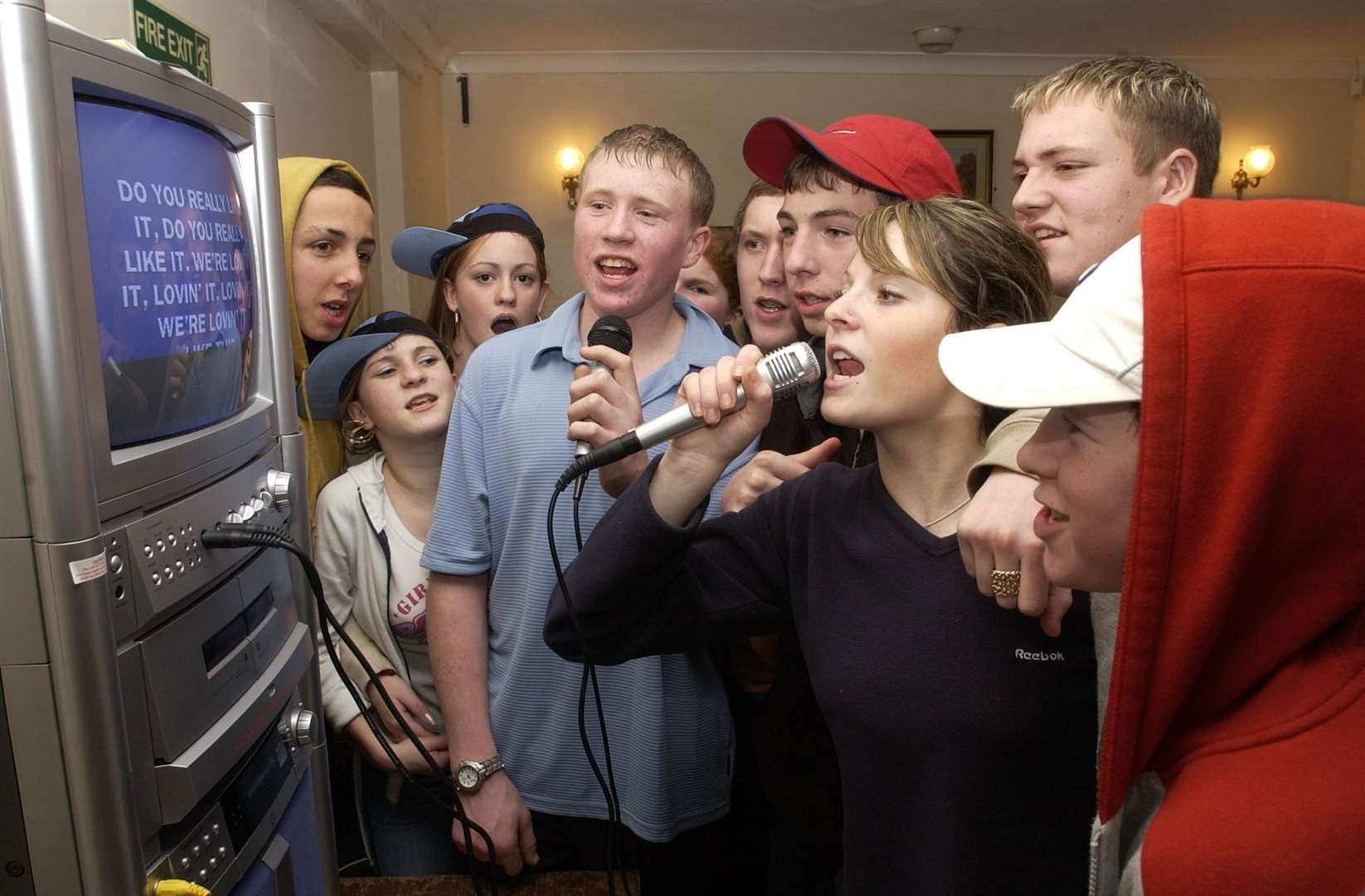 Singing along to DJ Pied Piper and the Masters of Ceremonies at a karaoke session at the Railway Tavern in Teynham in January 2004. It sadly closed in 2015. Picture: Barry Crayford