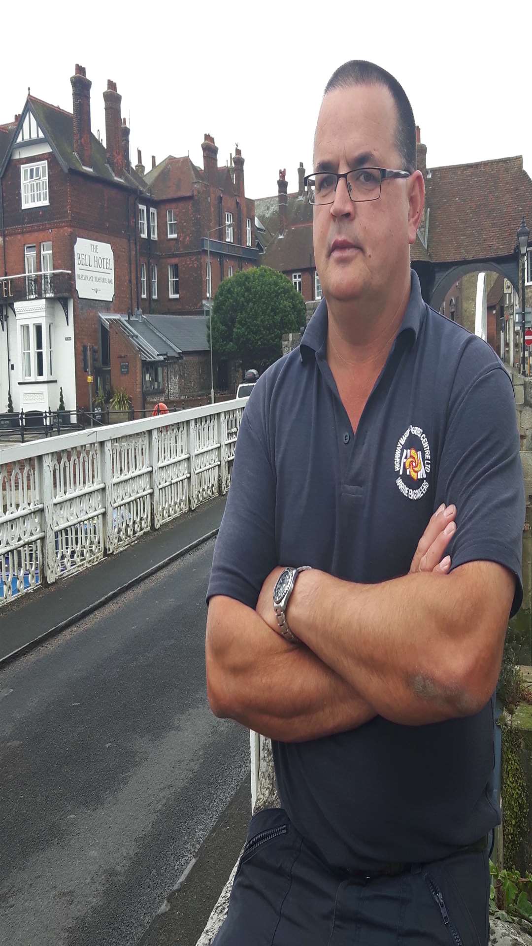 Paul Cantle of Highway Marine Service Centre in Sandwich is against the potential closure of the toll bridge