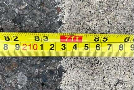 Mr Chandler’s measurement of the parking space. Picture: Frederick Chandler