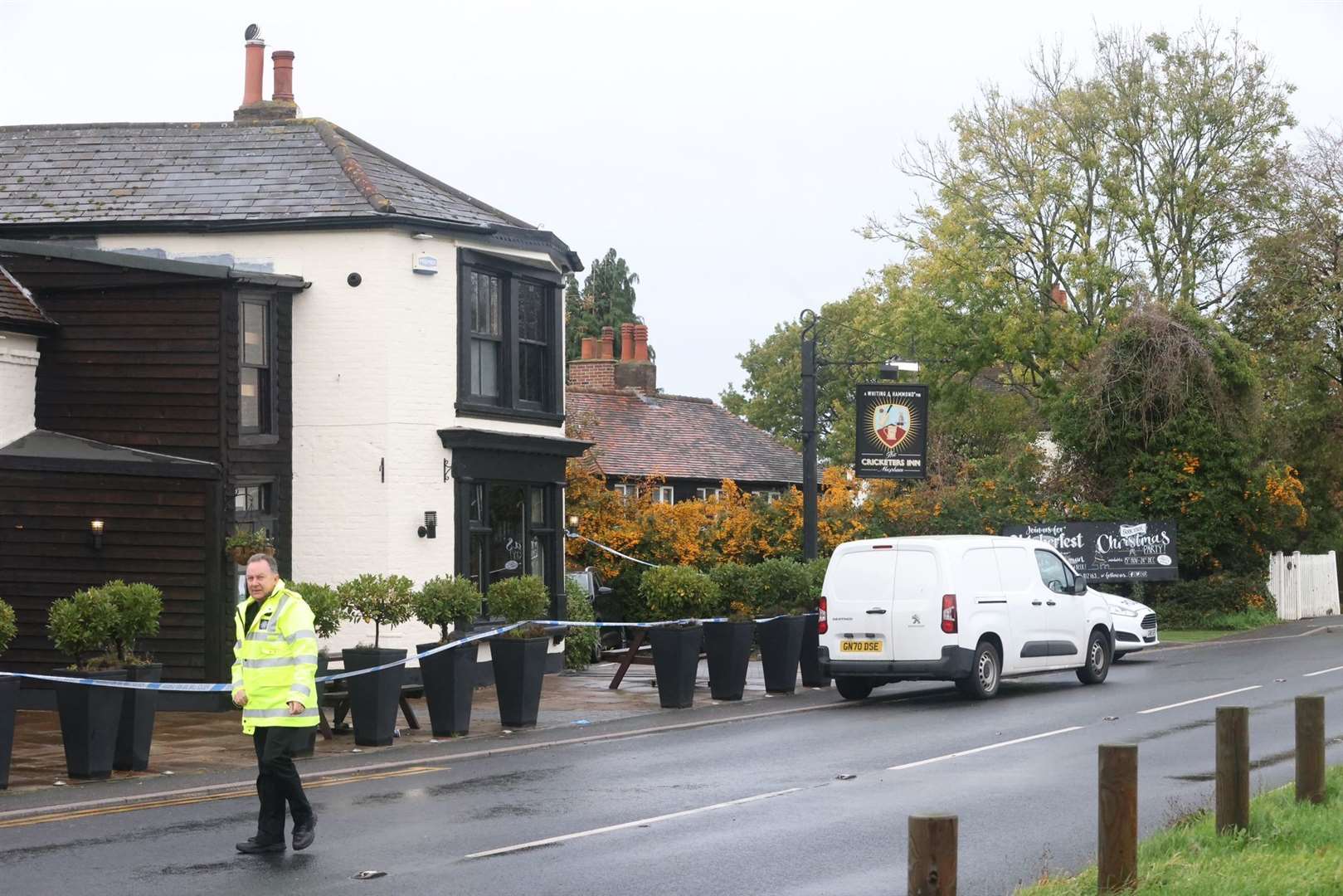 The Cricketers pub in Meopham where a fatal stabbing took place last night. Pic: UKNIP