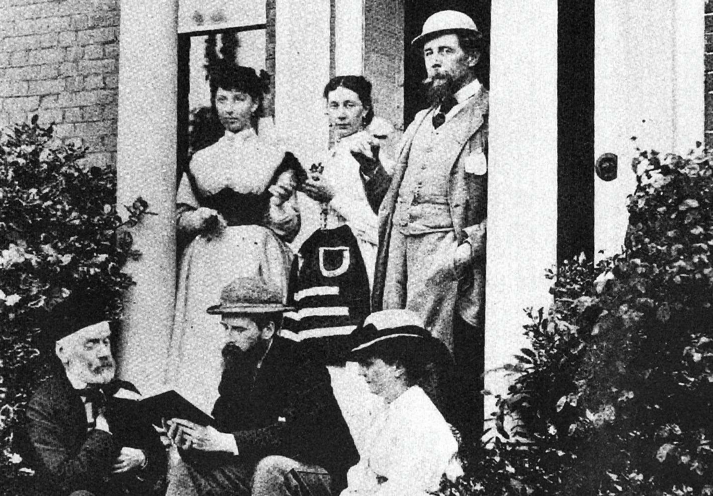 Charles Dickens and his family outside his Gads Hill home. Picture: Gads Hill School