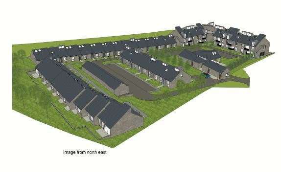 The retirement scheme planned for land off View Road, Cliffe Woods. View from north east