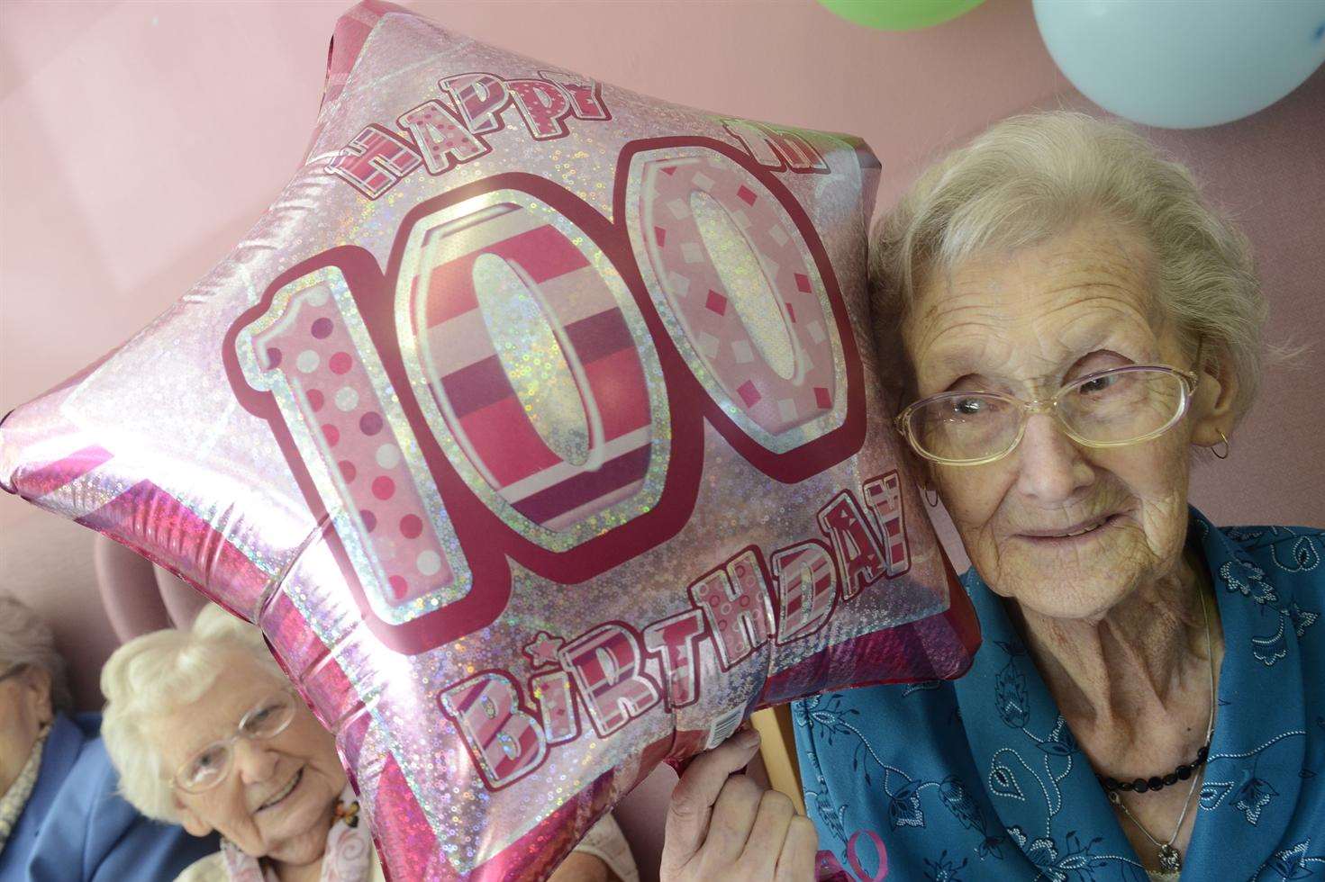 Ethel Baldock celebrated her 100th birthday at Age UK's Heather House Day Centre, Sittingbourne