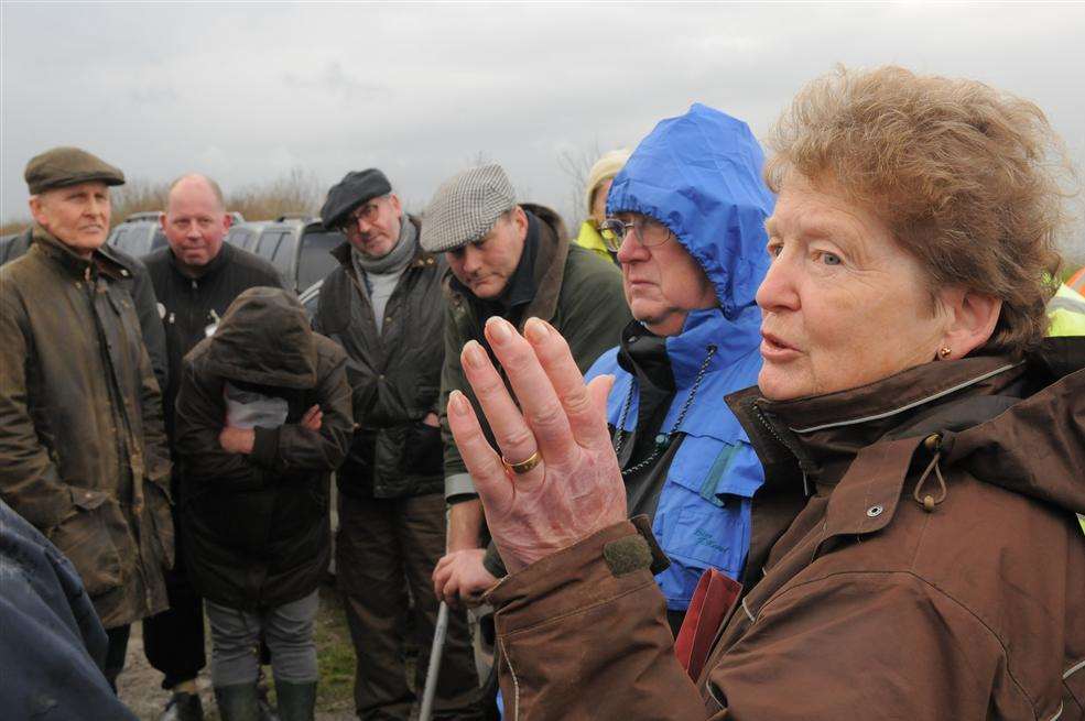 Resident Sue Fayers puts her point across at the site visit