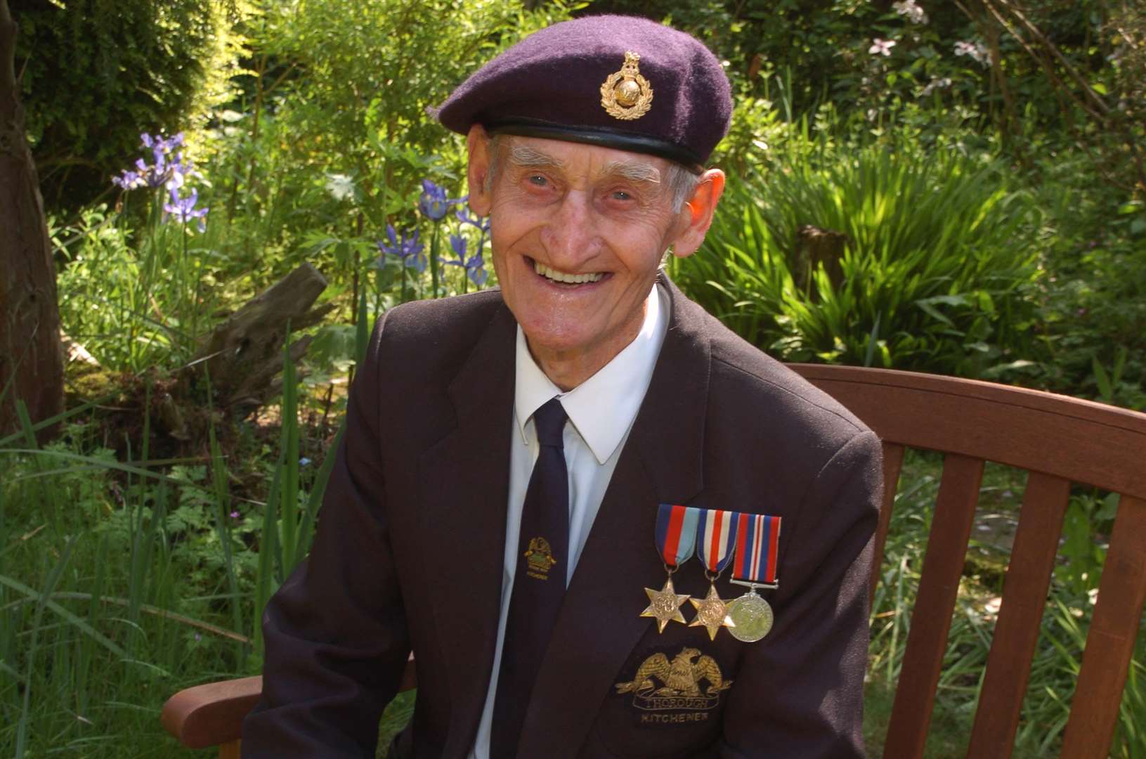 D-Day veteran Frank Gibbins at his former home in Bridge, Canterbury