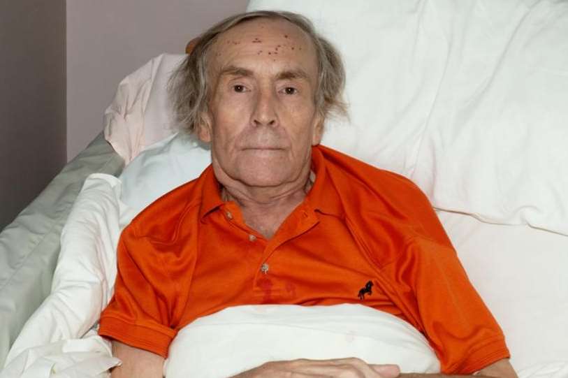 Claire's father Cliff as he lay seriously ill