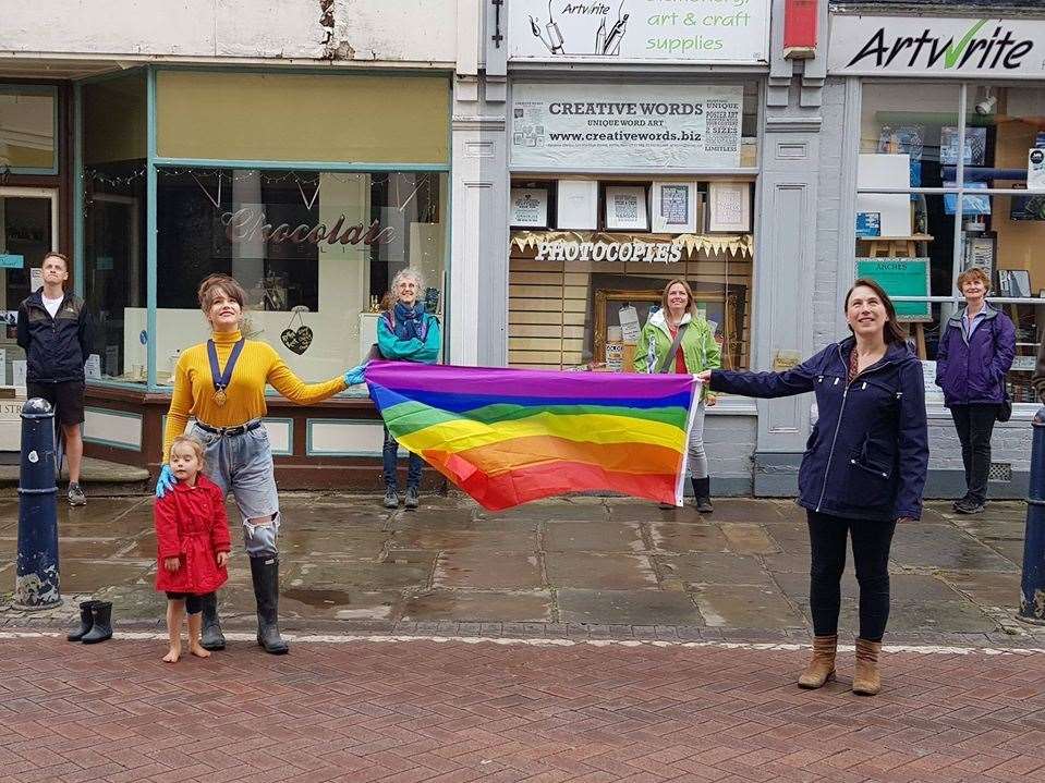 There was an impromptu ceremony to fly the pride flag last month