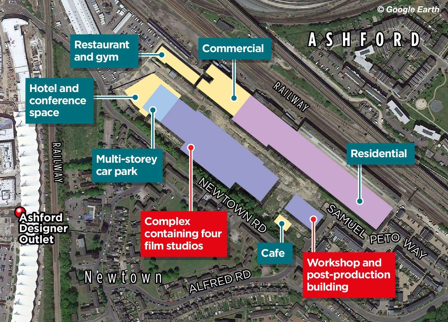 A map of how the Newtown site will look, but there is now a question mark over the 18-storey hotel