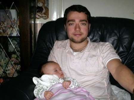Young dad Ben Cole with daughter Mia