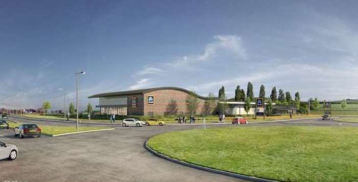 What the new Aldi store is expected to look like when it has opened in April