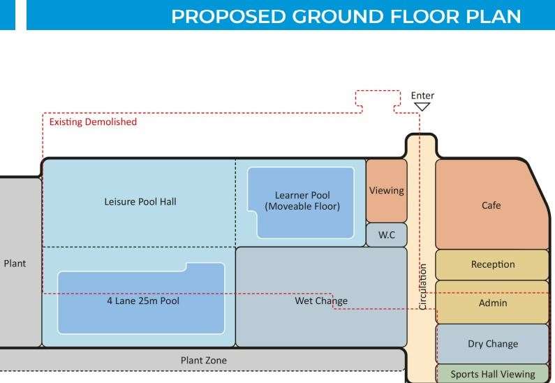 The plan for the ground floor of the new centre