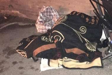 A person sleeps on the streets in Medway. Picture: Medway Help for Homeless