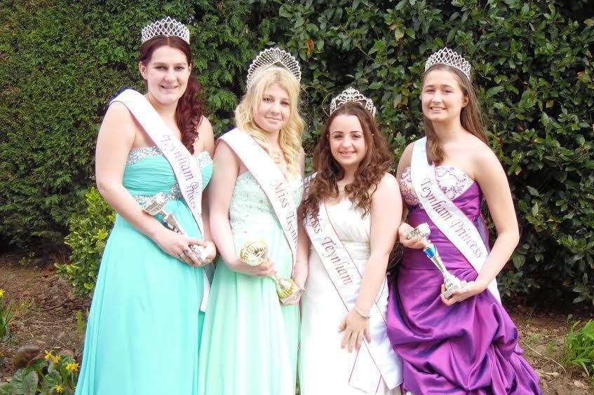 This year's Teynham court from left to right: Paige Parry (princess), Ashleigh Taylor (Miss Teynham), Amber Petch (deputy Miss Teynham) and Jodie Frost (princess)