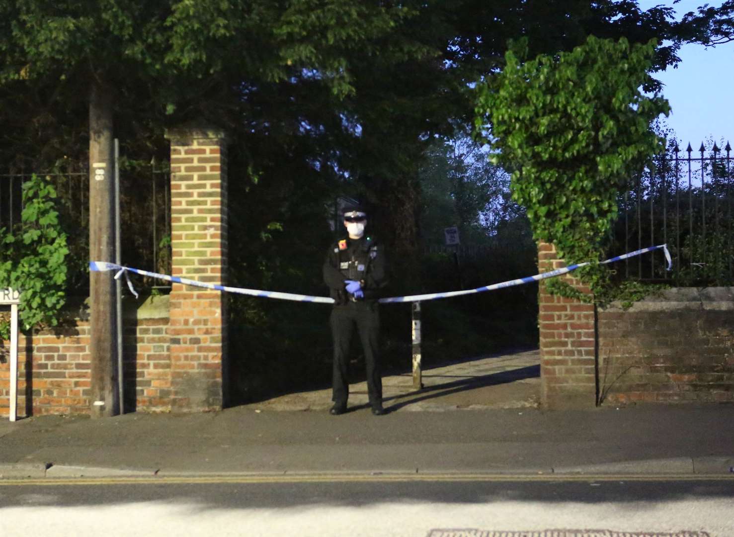 Police sealed off the park after the attack. Picture: UKNIP