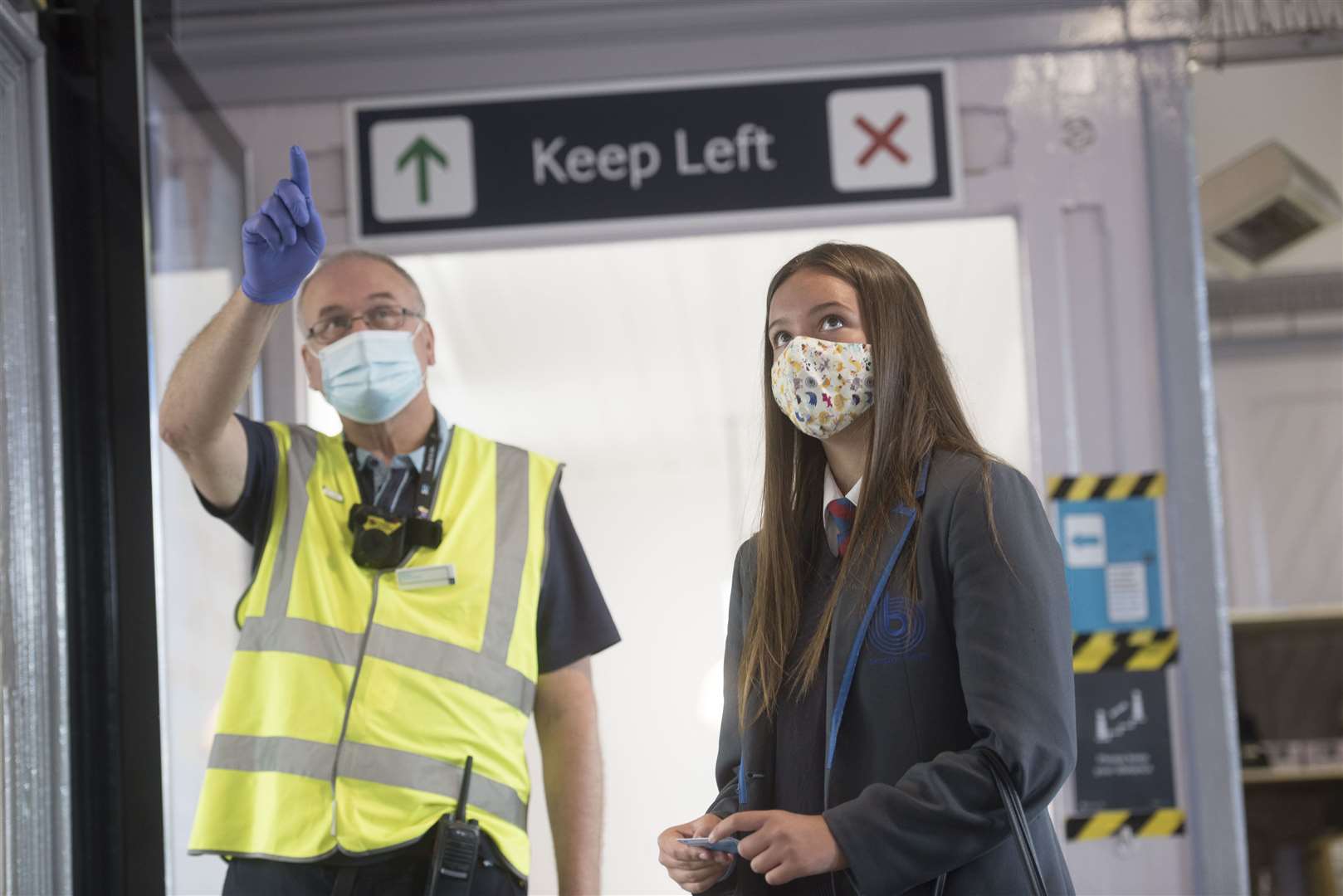 Rail passengers are still being urged to wear face masks at busy periods. Picture: Southeastern