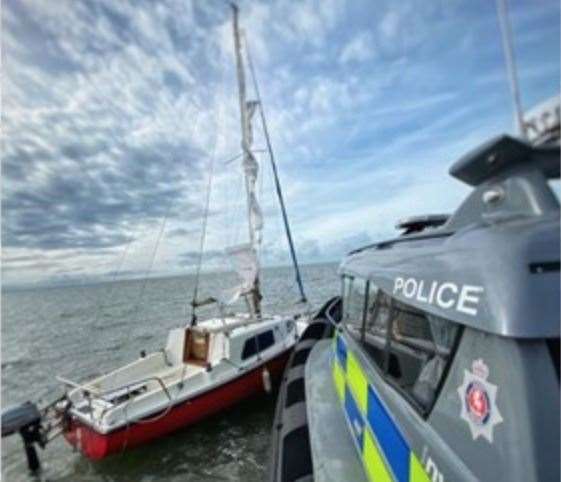 The yacht was spotted 10 miles off Margate. Picture: Kent Police